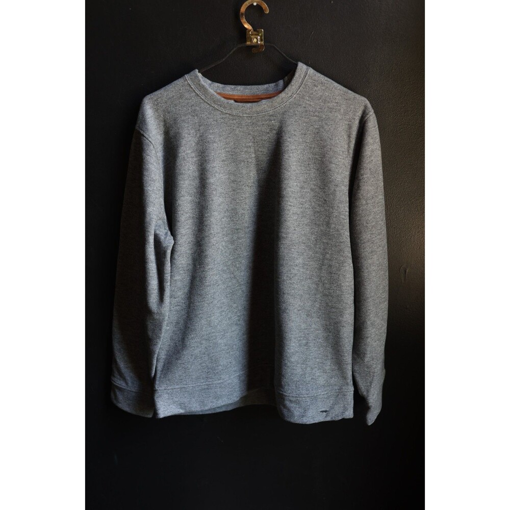Jachs New York Grey Crew Neck Long Sleeve Sweater Sweatshirt Wool Blend Large